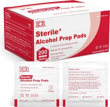 Alcohol Prep Pads, Medium 2-Ply Alcohol Wipes, Individually Wrapped Swabs, Satur