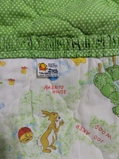 Vtg 1985 Sears Winnie The Pooh Hundred Acre Woods Quilted Baby Crib Blanket
