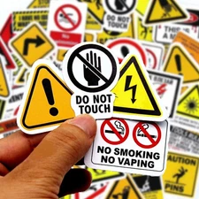10/50/100PCS Warning Pattern Sign Stickers Pack DIY Skateboard Motorcycle Suitca