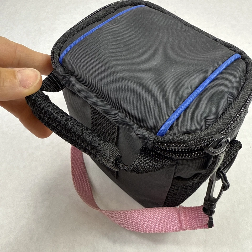 VTG Case Logic Black Blue Camera Case Bag Pink Strap Point Shoot Camera Video - Image 4 of 4
