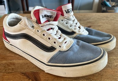 Vans Shoes Old Skool Skate Men s Size 7.5 Red Blue White Skating Skater Sneakers