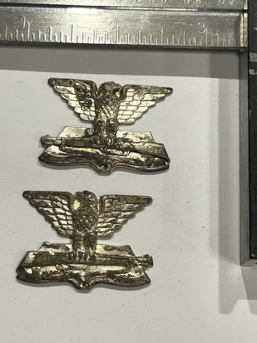 Original Ww2 Italian Fascisteagle badge Military University Collar Tab Medal