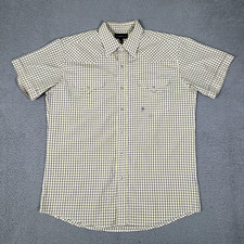Panhandle Slim Shirt Mens Large Yellow Plaid Western Pearl Snap Pocket Cowboy