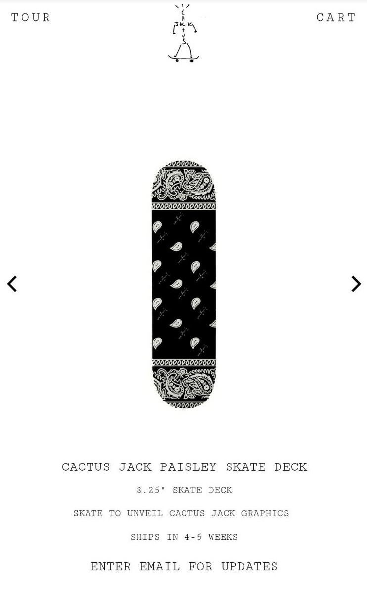 Cactus Jack Travis Scott Paisley Skate Deck IN HAND Cactus Jack Travis Scott Paisley Skate Deck IN HAND