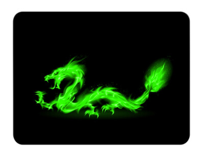 Mauspad 24 x 20 cm Mousepad Gaming / Office Silent Monsters Drache Fantasy grün