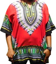 Womens RED Dashiki Shirt African Blouse Top Rap Rapper  FAST SHIPPING