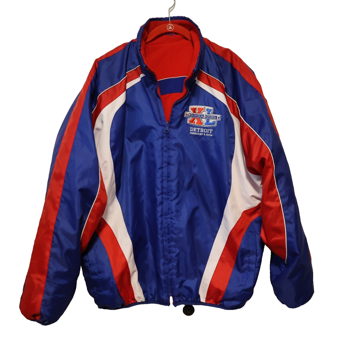 Vintage NFL Super Bowl 40 SIZE Medium Reversible Jacket DETROIT