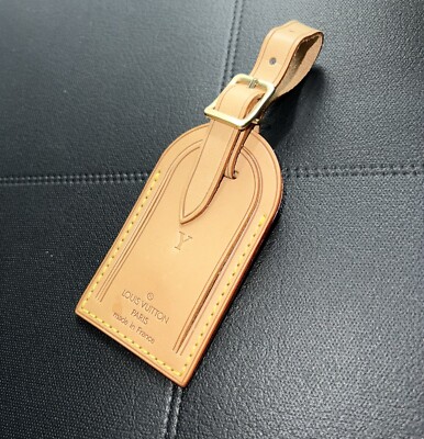 Louis Vuitton Name Tag w/ Y Stamped Initials Goldtone - Natural