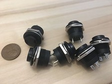 6 Pieces Black small N/O Momentary 16mm push button Switch round 12v on off C18