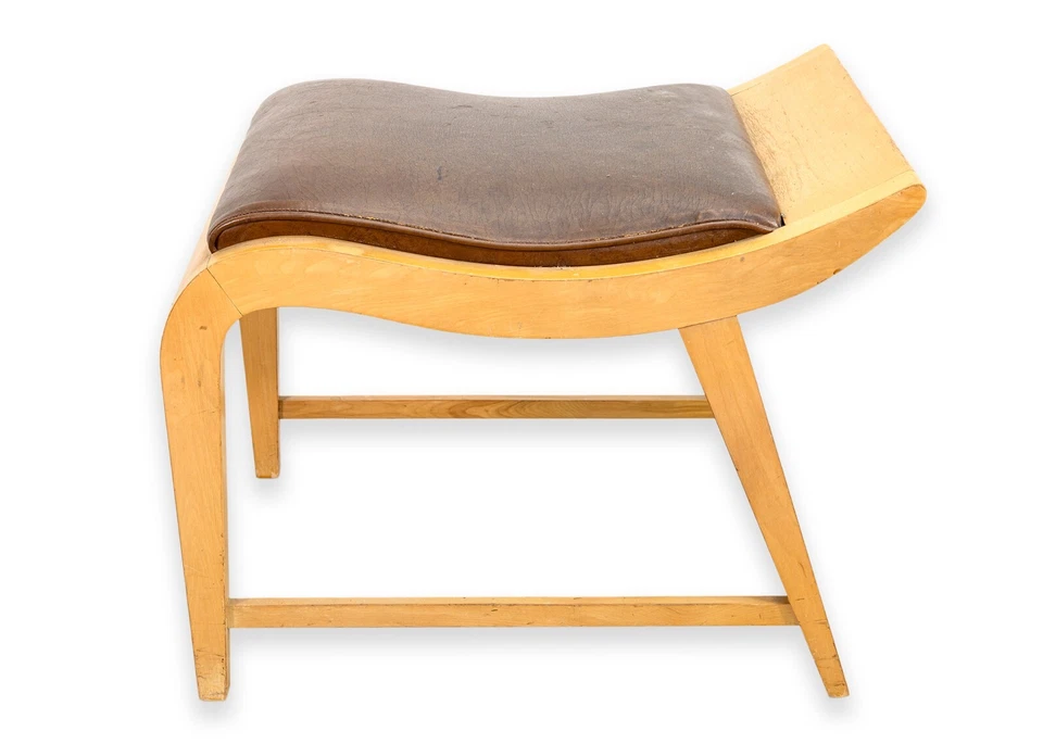 Taburete tocador Gilbert Rohde para Herman Miller modelo 3955 1935 diseño moderno Foto 3 de 4