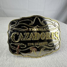 TEQUILA CAZADORES 100 DE AGAVE BELT BUCKLE - RARE ADVERTISING OVERSIZED BUCKLE