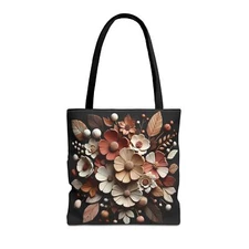 Rustic Floral Bouquet Tote Bag – Vintage Bloom, Elegant Autumn Flowers