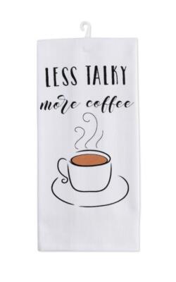 Virah Bella 25''X15'' Decorative Kitchen Towel Less Talky, More Coffee DKT3026-NWT