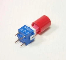 Lot of 8 - C&K ITT Cannon - PVAH2 Pushbutton Switch, DPST Latching Tactile Key.