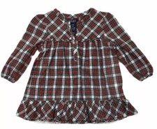 Chaps Baby Girl Nightgown Red Tartan Plaid CHRISTMAS PJ Classic L/S 24 months