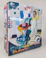 Moms Helper Pretend Play Cleaning Set with Caddy on Wheels And Cleaning Supplies