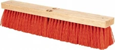 PRO SOURCE 18" Heavy Duty Push Broom Head: Synthetic Bristles, Wood Block
