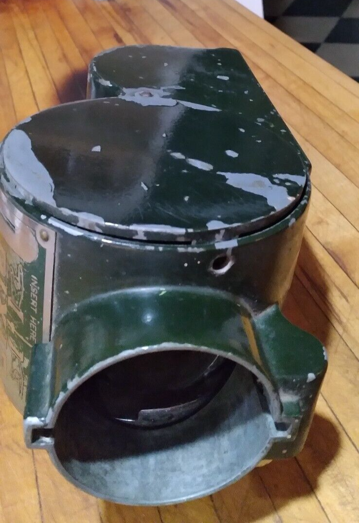 Vintage Original Coin Operated Dixie Cup Dispenser W/Keys Works Antique