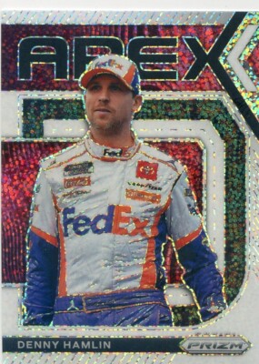 2021 Panini Prizm Racing Nascar DENNY HAMLIN #A7 WHITE SPARKLE PRIZM APEX