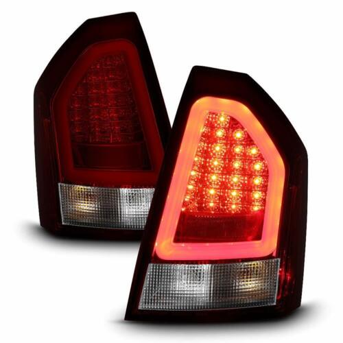 Fit Chrysler 05-07 300C Red Clear LED Tube Tail Lights Brake Lamps Left & Right - Picture 1 of 5