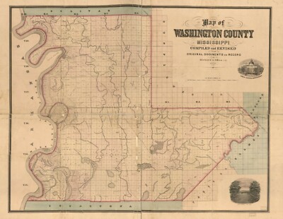 18'' x 24'' 1871 Map of Washington County Mississippi