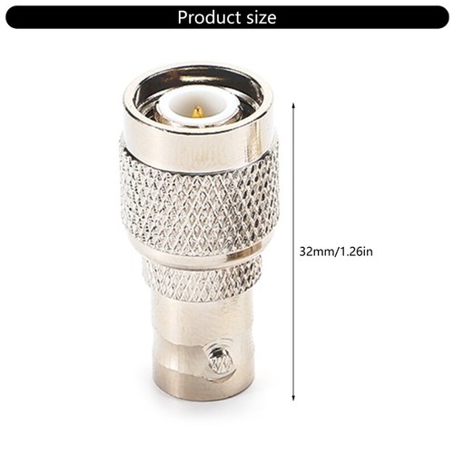 TNC Male to BNC Female Adapter Silver for RF Devices And Communication Systems - Zdjęcie 8 z 8