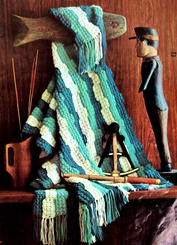 Columbia Minerva AFGHANS Book #742 Crochet & Knitting Patterns | 16 Projects - Image 3 of 4