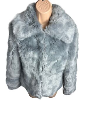 DAMEN TOPSHOP UK 6 EUR 34 GRAU KUNSTFELL KLETTVERSCHLUSS TEDDYBÄR JACKE MANTEL