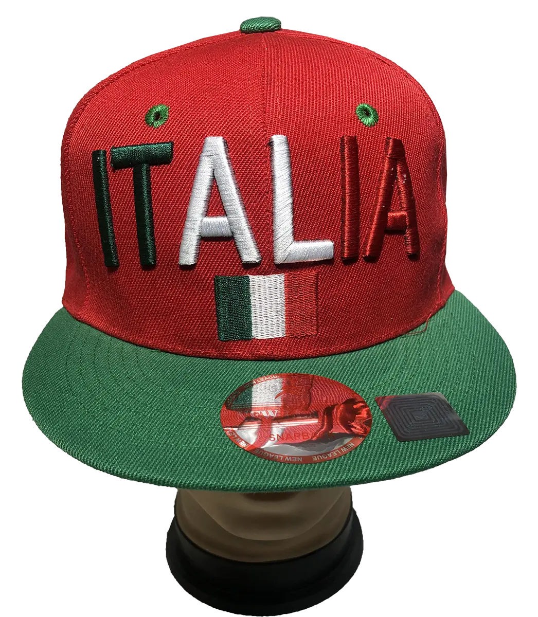 ITALIA FLAG Embroidered Snapback Cap Adjustable Baseball Hats LOT Free  Shipping