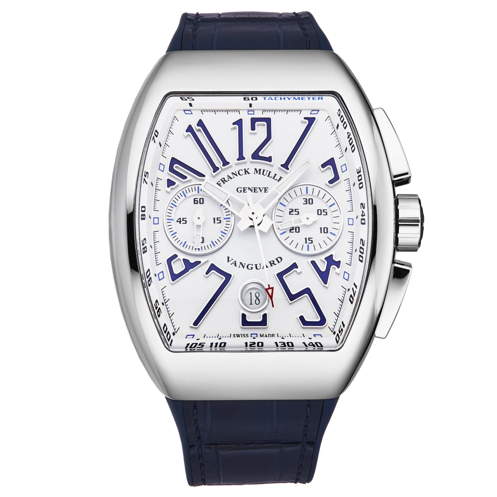 Franck Muller Men's 'Vanguard' White Dial Chrono Automatic Watch 45CCWHTBLU