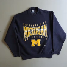 Vintage University of Michigan Crewneck Sweatshirt Wolverines 90s Large