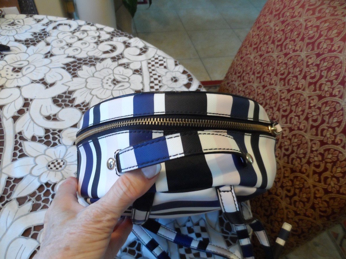 New Kate Spade Multi Color Striped Saffiano Leather Backpack  display picture 2