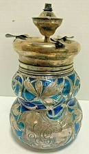 LOETZ HUMIDOR IN COBALT PAPILLION WITH SILVER TOP & OVERLAY- AS IS - RARE