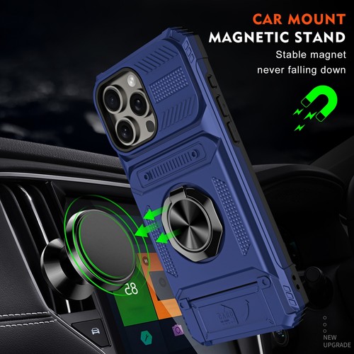 Fashion Shockproof Case Hybrid Armor Ring Halterung Kreditkartenfach Handy Cover - Bild 23 von 43