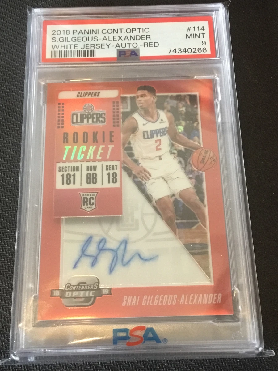 2018 Contenders Optic Shai Gilgeous Alexander Red variation Rookie Auto PSA 9