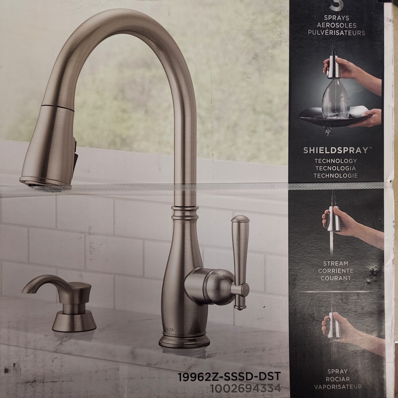 Delta Charmaine 19962ZSSSDDST Kitchen Faucet with Soap Dispenser Stainless NEW 34449860956 eBay
