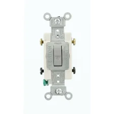 20 Amp Industrial Grade Heavy Duty Double-Pole Toggle Switch, Gray 1222-SGY
