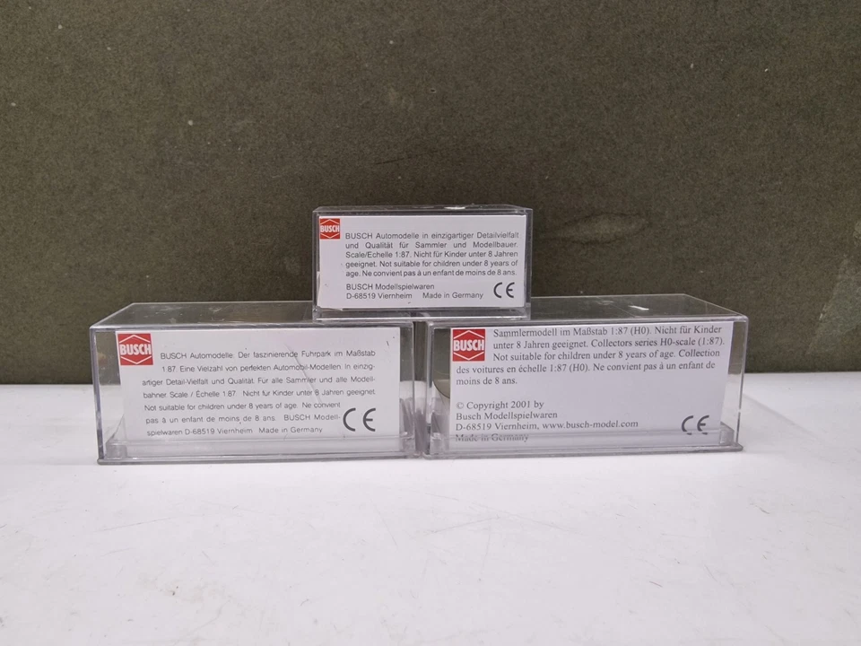 (Discoloured) Busch 48800 Messerschmitt VW Kafer año 42000 Opel Rekord 1/87 Foto 2 de 4