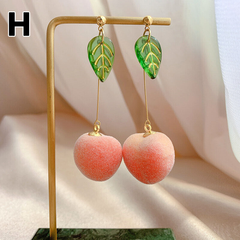 Peach Earrings Fruit Earrings Peach Dangle Earrings Peach 