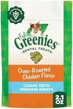 Greenies Dental Cat Treats Oven Roasted Chicken 2.1oz