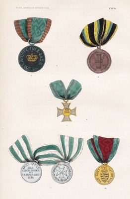 Saxe Branche Ernestine LXXVI Sachsen Germany Orden medal Medaille Litho 1840