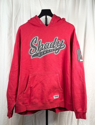 Shady Ltd Eminem Mens L Red Hoodie Y2K Hip Hop Rap Pullover #8 Logo Street Wear
