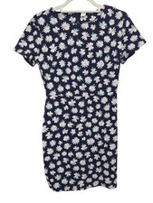 Old Navy Daisy Floral Mini Dress Womens Small Navy Blue Stretch Short Sleeve