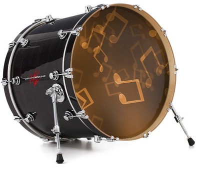 Vinyl Decal Skin for 20'' Bass Kick Drum Head Bokeh Music Orange