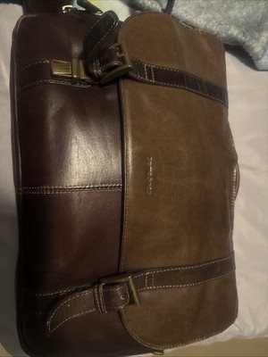 Vintage Samsonite Leather Messenger Briefcase Laptop Bag Brown Shoulder Strap