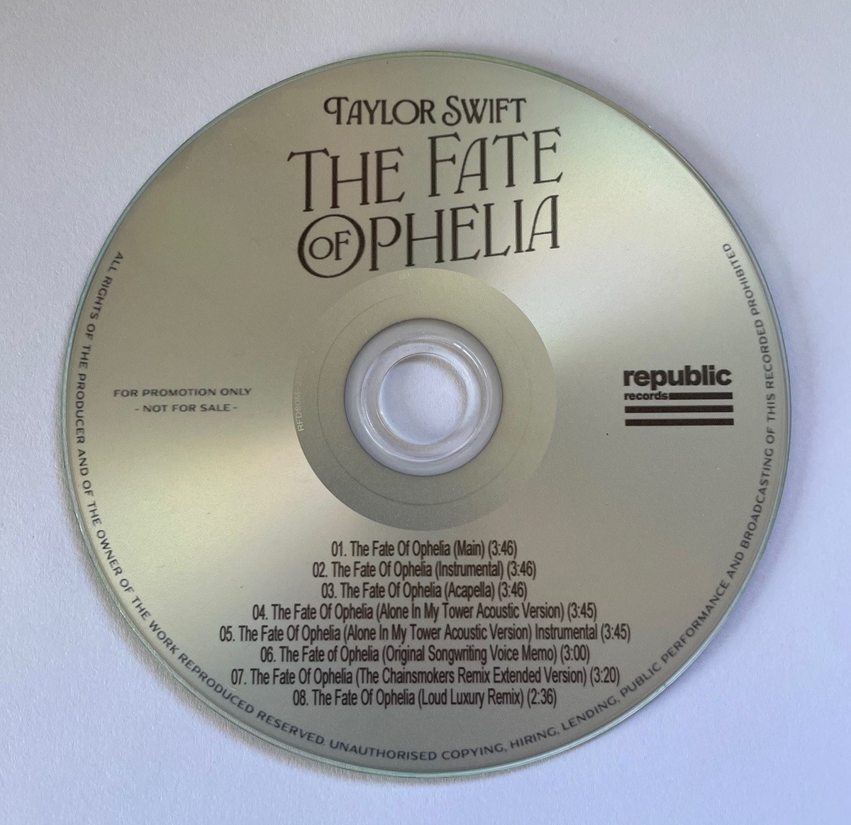Taylor Swift - The Fate of Ophelia | Promo CD 8 Tracks | eBay