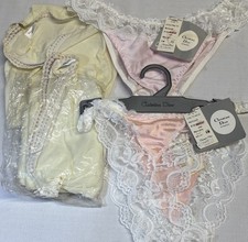 VTG Christian Dior Intimates Panties Stockings Lot Size Large Medium White Lace