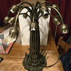 Vintage Tiffany Style Lily Pond Lamp *Works Great* 15 Lights *Lamp Only*