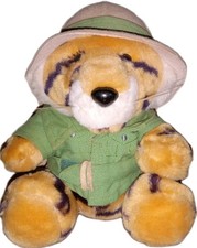 Vintage 1987 DAKIN Fun Farm Safari Tiger Plush with Original Outfit 7 3/4" In