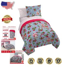 Kids Twin Bedding Set 5-Pc Strawberry Shortcake Comforter Sheets Sham Pillow